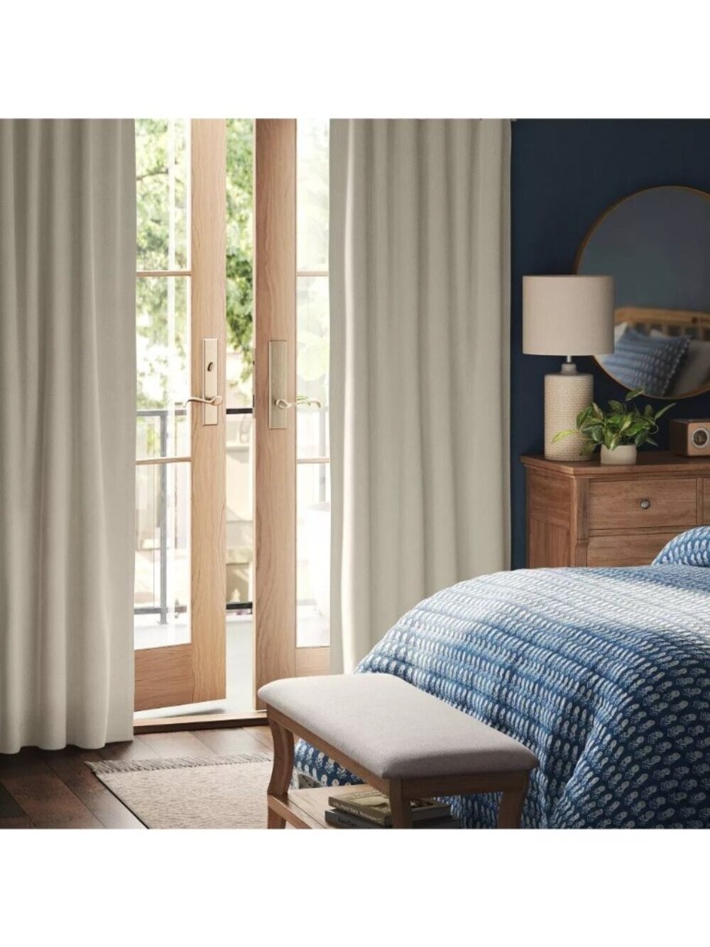 Threshold Ashville Blackout Cream & Textured Single Curtain Panel 50" x 63"